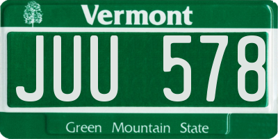 VT license plate JUU578