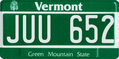 VT license plate JUU652