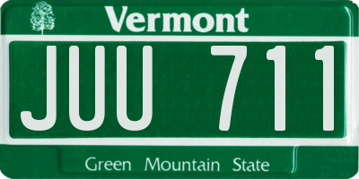 VT license plate JUU711