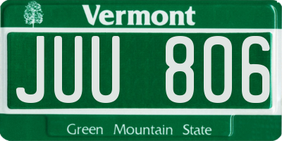 VT license plate JUU806
