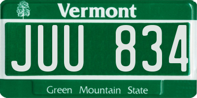 VT license plate JUU834