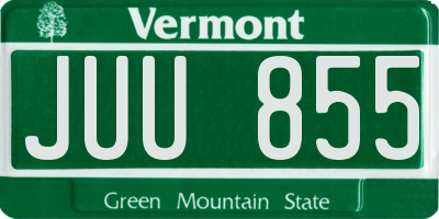 VT license plate JUU855