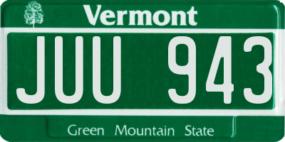 VT license plate JUU943