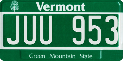 VT license plate JUU953