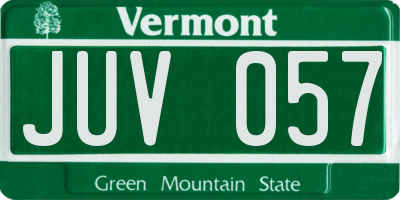 VT license plate JUV057