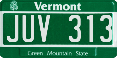 VT license plate JUV313