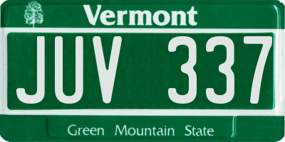 VT license plate JUV337