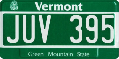 VT license plate JUV395