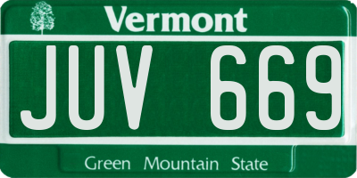 VT license plate JUV669