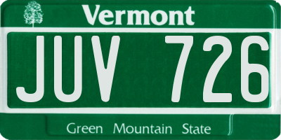 VT license plate JUV726
