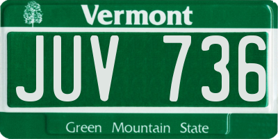 VT license plate JUV736