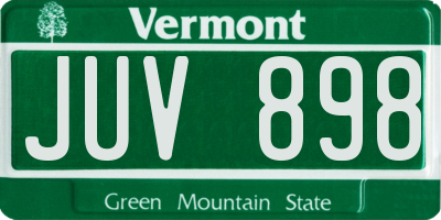 VT license plate JUV898