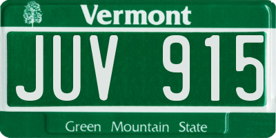 VT license plate JUV915