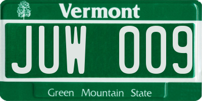 VT license plate JUW009