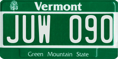 VT license plate JUW090