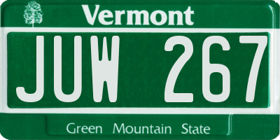 VT license plate JUW267