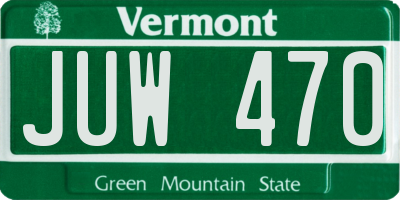 VT license plate JUW470