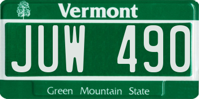 VT license plate JUW490