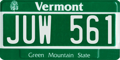 VT license plate JUW561