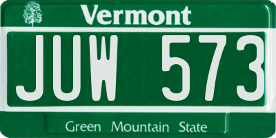 VT license plate JUW573