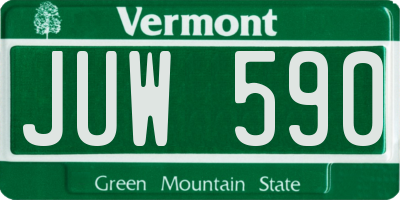 VT license plate JUW590