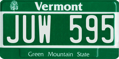 VT license plate JUW595