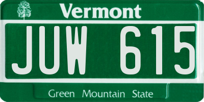 VT license plate JUW615