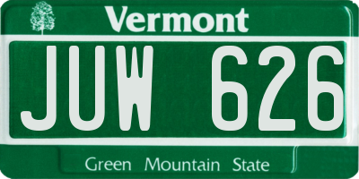 VT license plate JUW626