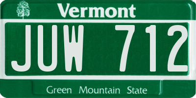 VT license plate JUW712