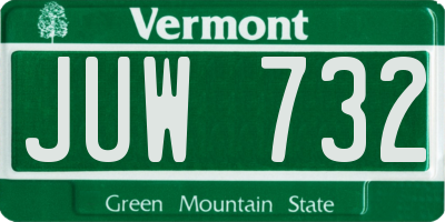 VT license plate JUW732