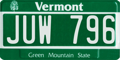 VT license plate JUW796