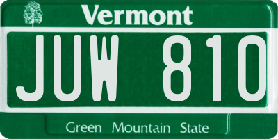 VT license plate JUW810