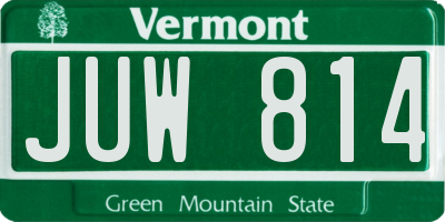 VT license plate JUW814