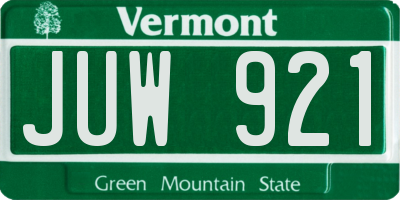 VT license plate JUW921