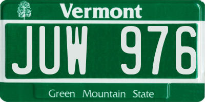 VT license plate JUW976