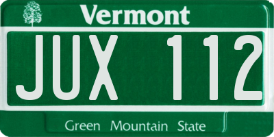 VT license plate JUX112