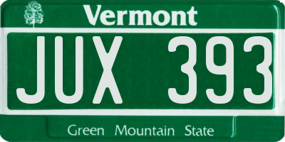 VT license plate JUX393