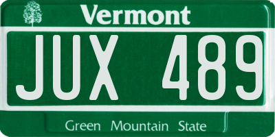 VT license plate JUX489