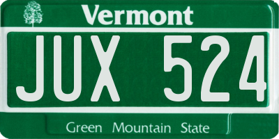 VT license plate JUX524