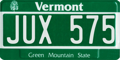 VT license plate JUX575