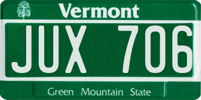 VT license plate JUX706
