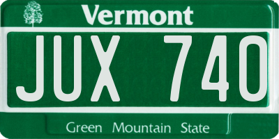 VT license plate JUX740