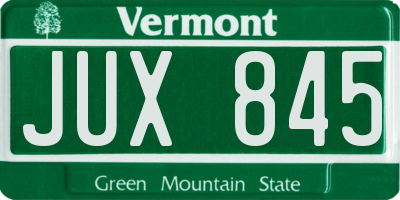 VT license plate JUX845