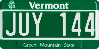VT license plate JUY144