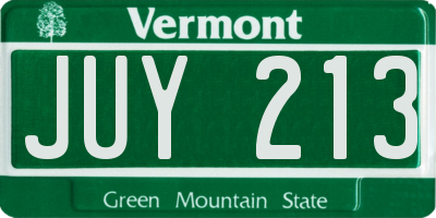 VT license plate JUY213