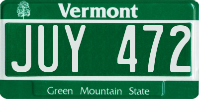 VT license plate JUY472
