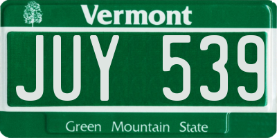 VT license plate JUY539