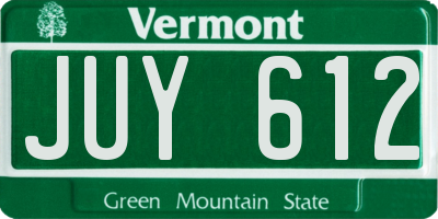 VT license plate JUY612