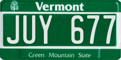VT license plate JUY677