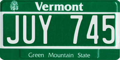 VT license plate JUY745